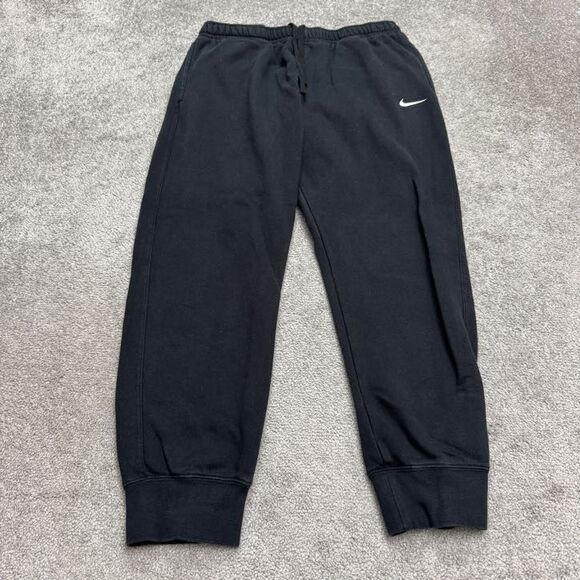 Nike Jogger Sweatpants Mens Large Black Fleece Athletic Activewear Casual 32x28 - Picture 1 of 15